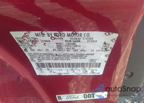 2008 Mercury Mariner V6 из США, поврежденный, VIN 4M2CU91148KJ03154